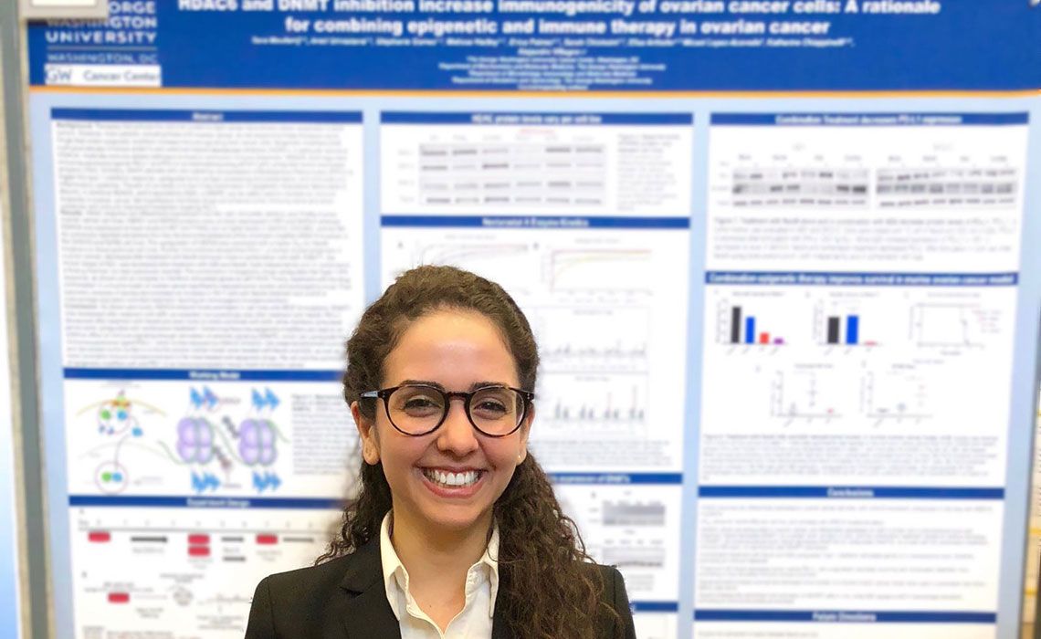 Dr. Sara Moufarrij presented a poster, entitled “HDAC6 and DNMT inhibition increase immunogenicity of ovarian cancer cells: A rationale for combining epigenetic and immune therapy in ovarian cancer".