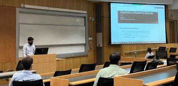 Parth Patel, an undergrad student, defends his Biology Honor's Thesis