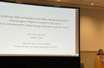 Stephanie Gomez, PhD candidate, presented her research at AAI 2022 in Portland